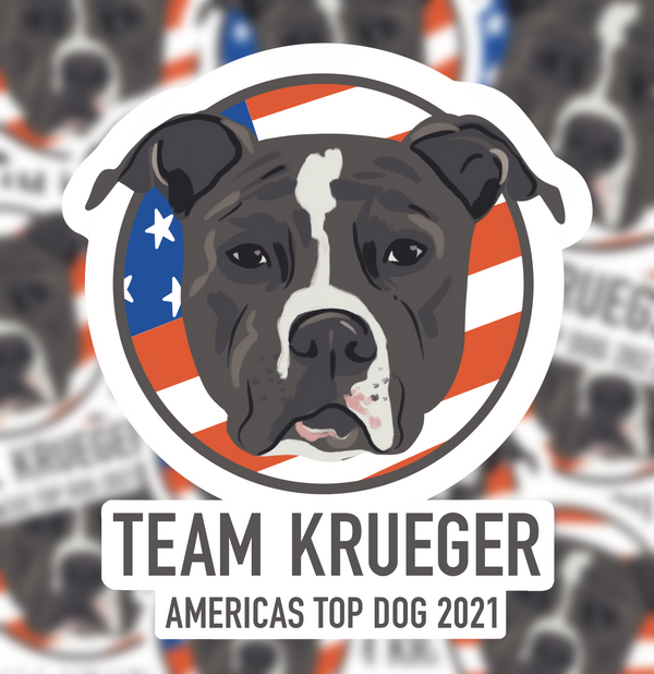 Pegatina Krueger Americas Top Dog